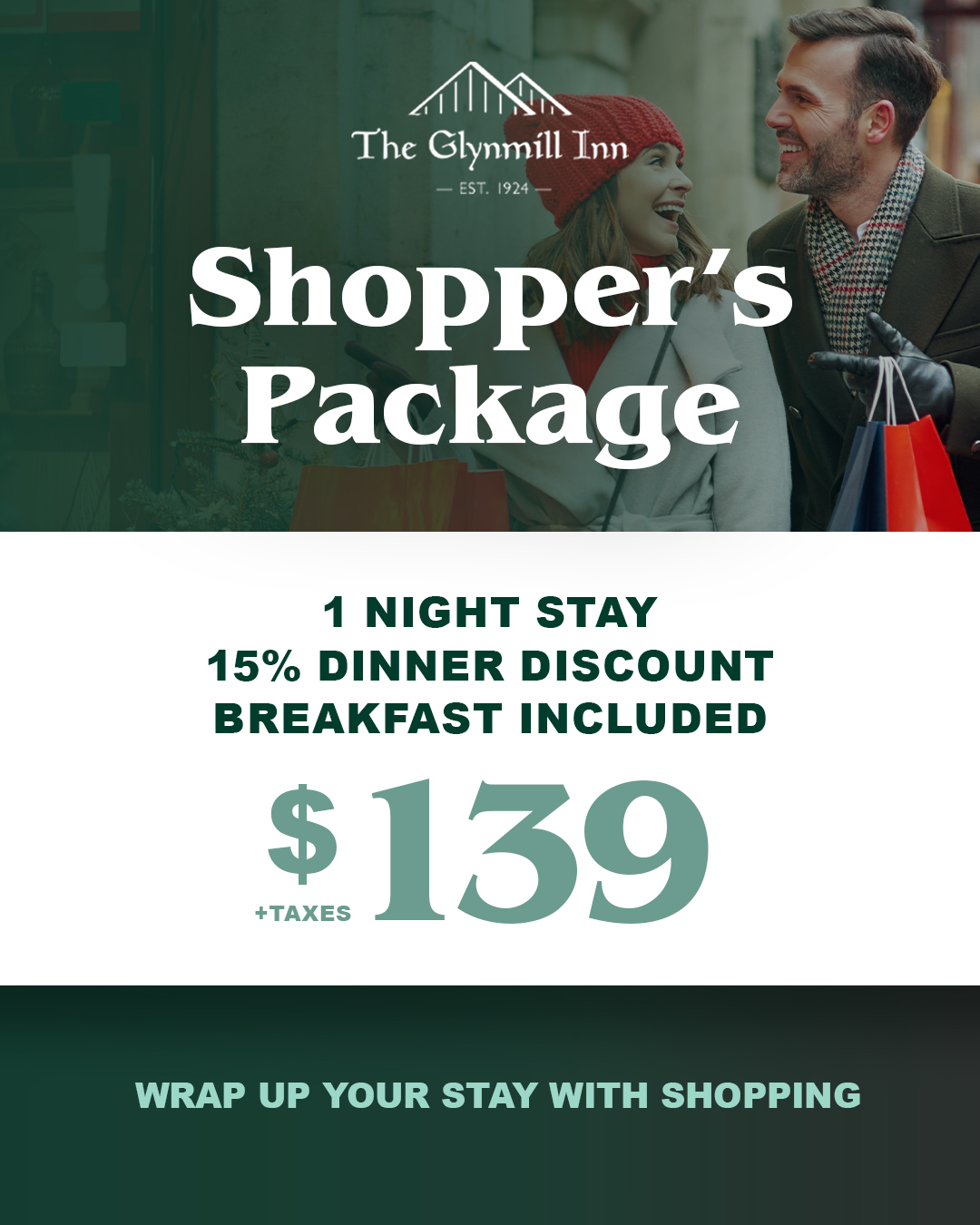 Glynmill Inn – Holiday Shoppers Package