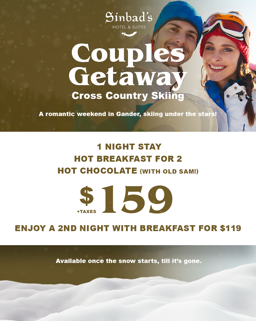 Cross Country Skiing Couples Getaway