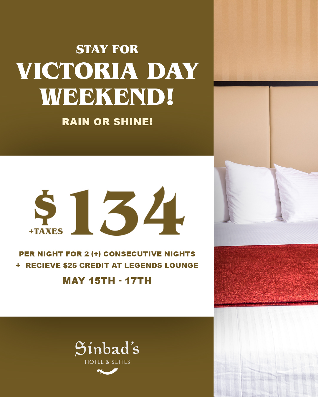 Stay for Victoria Day Weekend – Sinbad’s